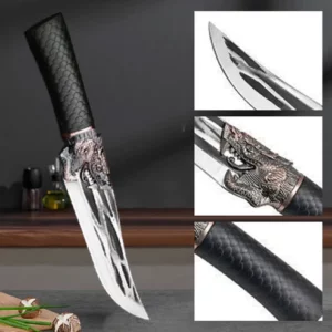 Bone-cutting Knife with Dragon Decoration and Scabbard