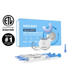 NESLEMY Original Teeth Whitening Kit with 5x LED Light, 18% Carbamide Peroxide Oral Care