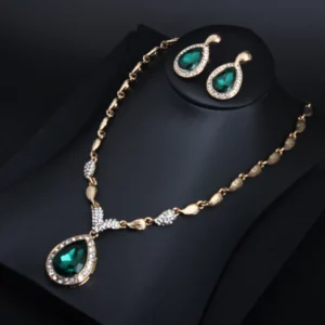 Elegant Faux Gemstone Necklace Set