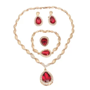 Elegant Faux Gemstone Necklace Set