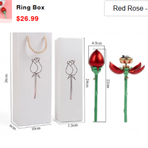 Romantic Rose Look Ring Box