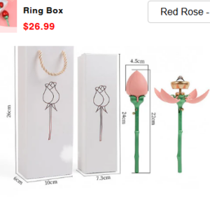 Romantic Rose Look Ring Box